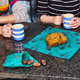 Beebee Wraps...náttúrulegar matvælaumbúðir úr býflugnavaxi... Hvalamynstur - 3 stærðir í pakka ( lítil, miðstærð og stór) eru ný vara