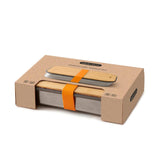 Nestisbox, úr riðfríu stáli - appelsínugult / stál / bambus