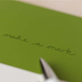 Minnisbók A5 ''Make a mark'' úr endurunnu leðri  - Græn
