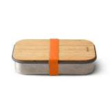 Nestisbox, úr riðfríu stáli - appelsínugult / stál / bambus