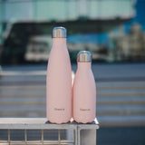 Qwetch Flaska úr einangruðu, riðfríu stáli - Pastel bleik - 500 ml
