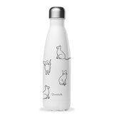 Qwetch Flaska úr einangruðu, riðfríu stáli - kisur 😺  - 500 ml - heitt/kalt