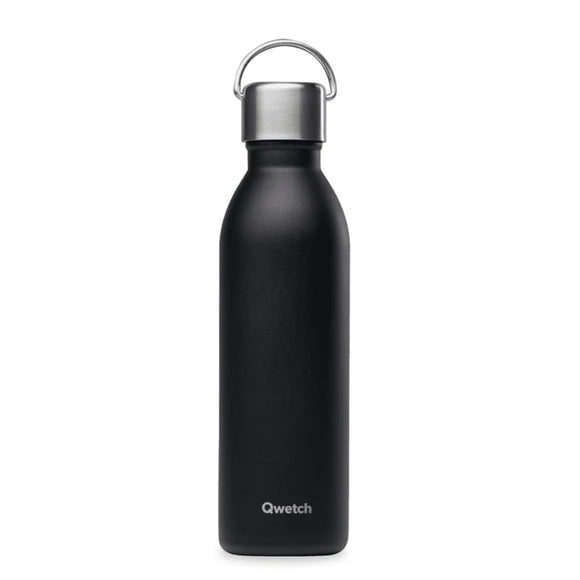 Qwetch Active Drykkjarflaska 600 ml. Svört f.  Heitt/kalt