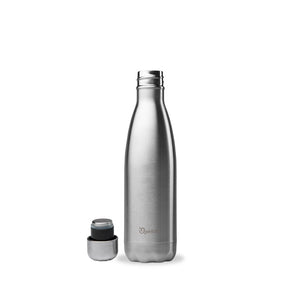 Qwetch Flaska úr einangruðu, riðfríu stáli - Burstað stál  - 500 ml